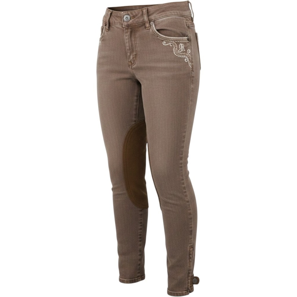 Goode Rider Jeans Womens 24R Brown Tapered Slim Low Rise Riding Denim Pants USA